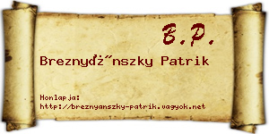 Breznyánszky Patrik névjegykártya